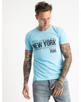 2615-13 голубая футболка мужская с принтом (4 ед. размеры: M.L.XL.2XL): артикул 1121014