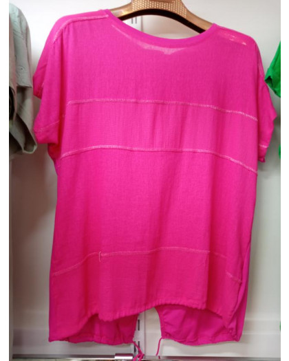 35659-4* розовая женская футболка (лён, 4 ед. размеры батал: 3XL. 4XL. 5XL. 6XL) выдача на следующий день Футболка