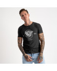2607-1 черная футболка мужская с принтом (4 ед. размеры: M.L.XL.2XL): артикул 1120931