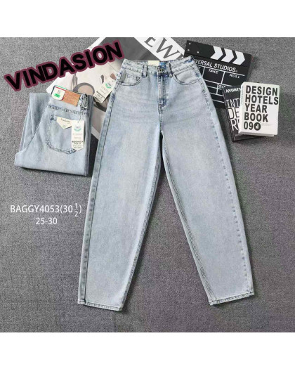 4053* голубые женские джинсы багги (VINDASION, 6 ед. размеры норма: 25. 26. 27. 28. 29. 30) выдача на следующий день                          Vindasion