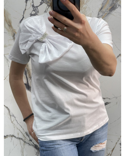 4741-10* белая женская футболка (коттон, 3 ед. размеры норма: S. M. L) выдача на следующий день Футболка