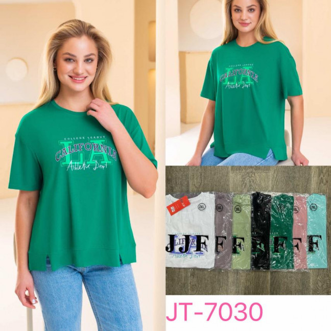 7030-99 микс цветов женская футболка (JJF, трикотаж вискоза, 6 ед. универсальный батальный размер: 50-54) выдача на следующий день JJF: артикул 1145530