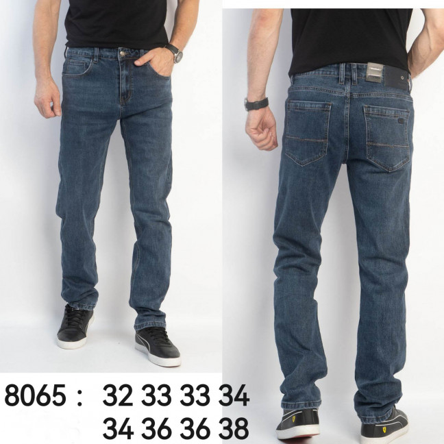 8065 # синие мужские джинсы (стрейч-коттон, 8 ед, размеры полубатал: 32, 33, 33, 34, 34, 36, 36, 38) выдача на следующий день Джинсы: артикул 1163721