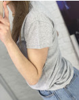 2400-5 серая футболка женская с принтом (3 ед. размеры: S.M.L): артикул 1122351