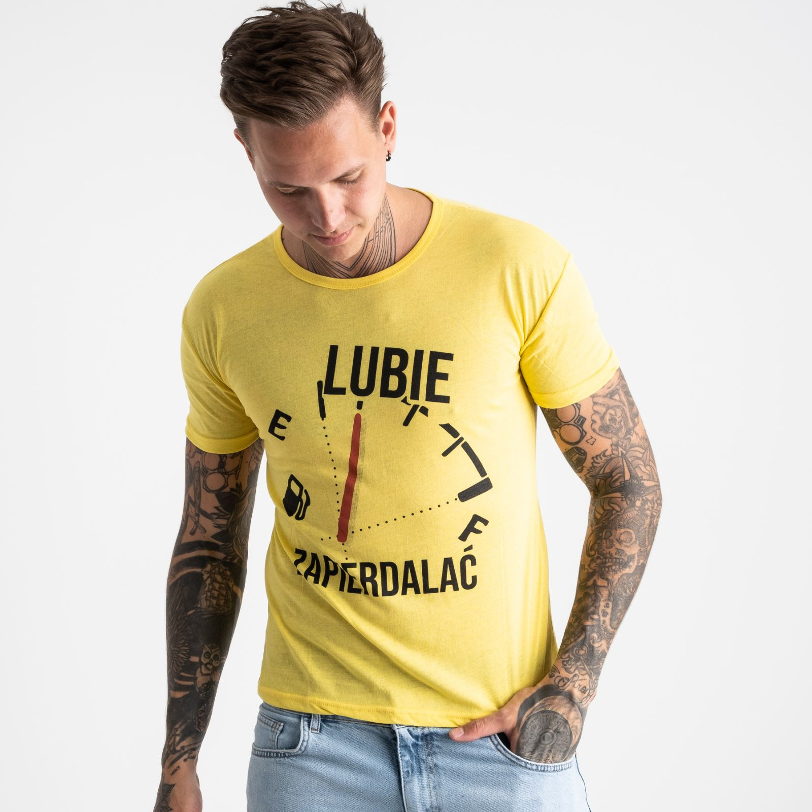 2618-6 желтая футболка мужская с принтом (4 ед. размеры: M.L.XL.2XL)