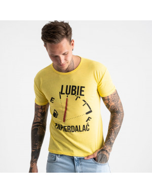 2618-6 желтая футболка мужская с принтом (4 ед. размеры: M.L.XL.2XL)