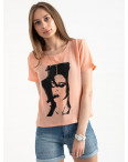 2022-7 футболка персиковая женская с принтом (5 ед. размеры: 42.44.46.48.50): артикул 1122396