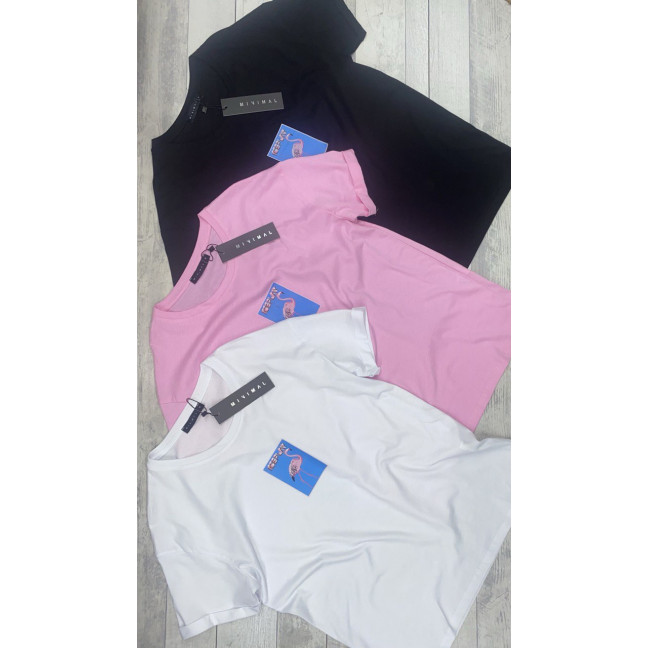 50128 черная, белая и розовая женская футболка (MINIMAL, 5 ед. размеры на бирках S. M, соответствуют 44-46, 48-50, норма-полубатал) Minimal: артикул 1144730