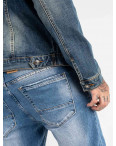 1002 Fang джинсовая куртка темно-синяя стрейчевая (5 ед. размеры: L.XL.2XL.3XL.4XL): артикул 1118359