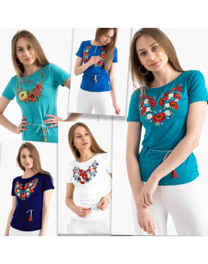 1824 футболка-вышиванка женская микс моделей и цветов (5 ед. размеры: S.M.L.XL.2XL)