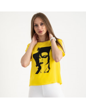 2022-6 футболка желтая женская с принтом (5 ед. размеры: 42.44.46.48.50) 