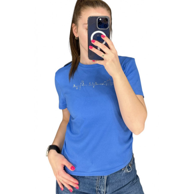 27064-42* голубая женская футболка (LEVISHA, 3 ед. размеры норма: 42. 44. 46) выдача на следующий день LeVisha: артикул 1144172