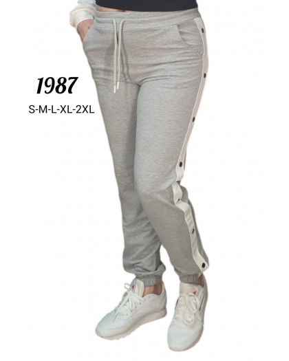 1987-6 * светло-серые женские спортивные штаны (турецкая двунитка, 5 ед. размеры норма: S. M. L. XL. 2XL) выдача на следующий день                Спортивные штаны