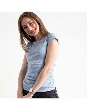 2590-9 Geso синяя футболка женская с принтом (4 ед. размеры: S.M.L.XL)