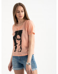 2022-7 футболка персиковая женская с принтом (5 ед. размеры: 42.44.46.48.50): артикул 1122396