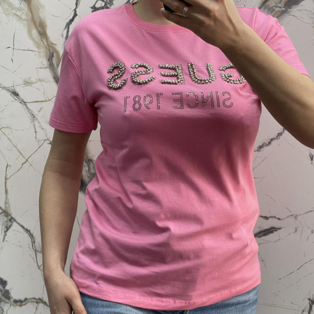 4587-4* розовая женская футболка (коттон, 6 ед. размеры норма: S. M. L, размеры дублируются) выдача на следующий день Футболка: артикул 1145362