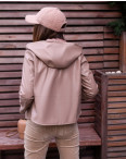0111-2 БЕЖЕВАЯ куртка женская из экокожи (3 ед. размеры: S.M.L): артикул 1132150