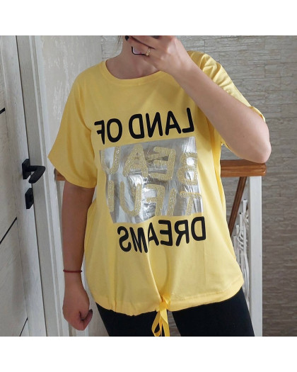 27015-8* желтая женская футболка (LEVISHA, 95% коттон, 5% спандекс, 3 ед. размеры батал: 52. 54. 56) выдача на следующий день LeVisha