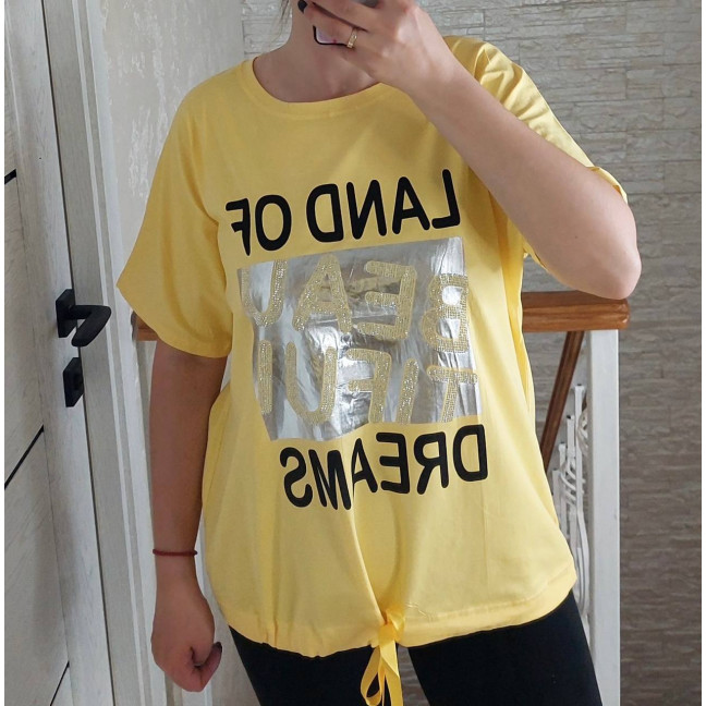 27015-8* желтая женская футболка (LEVISHA, 95% коттон, 5% спандекс, 3 ед. размеры батал: 52. 54. 56) выдача на следующий день LeVisha: артикул 1146353