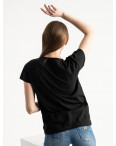 7016-1 Heyc черная футболка женская с принтом (3 ед. размеры: S.M.L): артикул 1119208