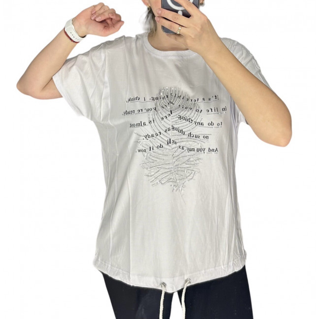27060-10* белая женская футболка (принт, 3 ед. размеры норма: M. L. XL) выдача на следующий день LeVisha: артикул 1143348