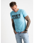2620-13 голубая футболка мужская с принтом (4 ед. размеры: M.L.XL.2XL): артикул 1121054