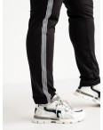 0030 спортивные штаны батальные черные с белыми лампасами стрейчевые (5 ед. размеры: 50.52.54.56.58): артикул 1120478