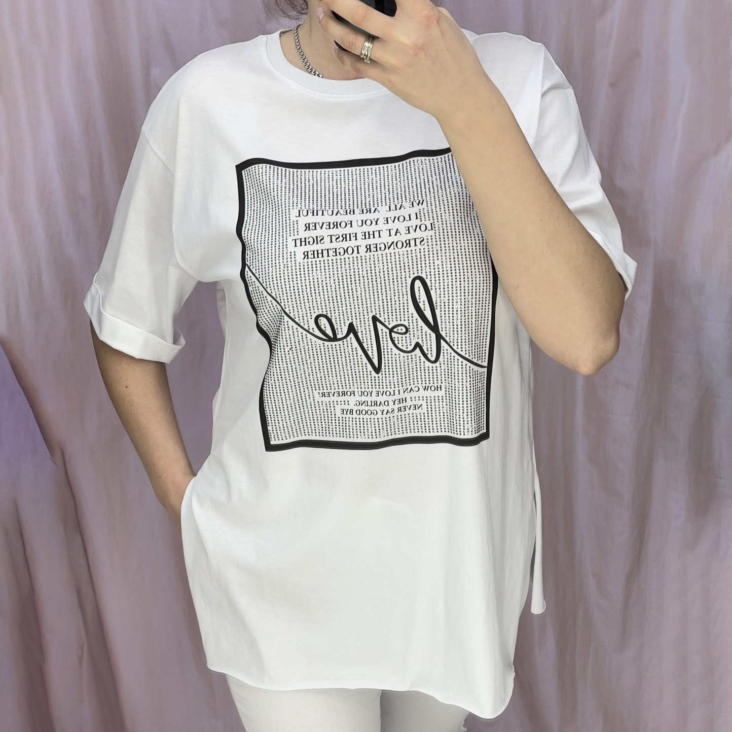 4540-10* белая женская футболка (коттон, 6 ед. размеры норма: S. M. L, размеры дублируются) выдача на следующий день