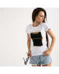 3900-10 футболка женская белая с принтом (5 ед. размеры: универсал 42-44): артикул 1122957