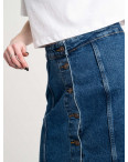 3082 юбка джинсовая на пуговицах синяя котоновая (4 ед. размеры: 24.26.28.30): артикул 1118967