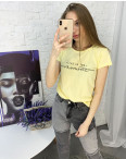 2596-6 желтая футболка женская с принтом (4 ед. размеры: S.M.L.XL): артикул 1121772
