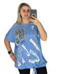 27007-42 голубая женская футболка (LEVISHA, 95% коттон, 5% спандекс, 3 ед. размеры батал: 2XL. 3XL. 4XL) выдача на следующий день: артикул 1145806
