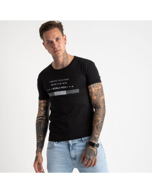 2619-16 темно-серая футболка мужская с принтом (4 ед. размеры: M.L.XL.2XL)