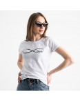 7031-10 БЕЛАЯ футболка женская с принтом (3 ед. размеры: M.L.XL): артикул 1119179