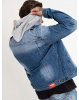 1009 Fang джинсовая куртка с капюшоном голубая стрейчевая (5 ед. размеры: M. L.XL.2XL.3XL): артикул 1118363