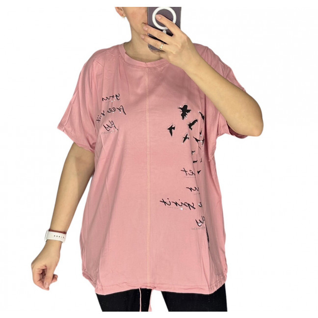 27074-4* розовая женская футболка (принт, 3 ед. размеры норма: M. L. XL) выдача на следующий день LeVisha: артикул 1143332