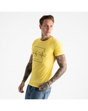2603-6 желтая футболка мужская с принтом (4 ед. размеры: M.L.XL.2XL)