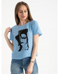 2022-13 футболка голубая женская с принтом (5 ед. размеры: 42.44.46.48.50): артикул 1122395