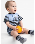17063 Emotion Kids синий комплект (комбинезон+шапочка) на мальчика 1-9 мес.(6 ед. размеры: 62.62.68.68.74.74): артикул 1118189