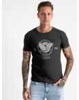 2607-1 черная футболка мужская с принтом (4 ед. размеры: M.L.XL.2XL): артикул 1120931