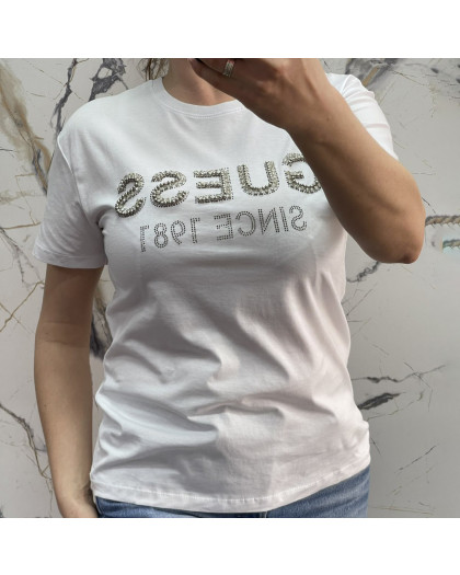 4587-10* белая женская футболка (коттон, 6 ед. размеры норма: S. M. L, размеры дублируются) выдача на следующий день Футболка