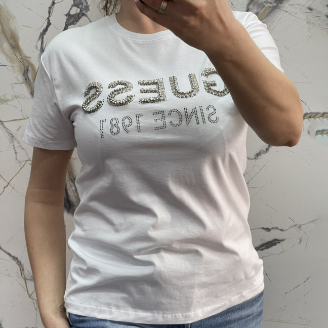 4587-10* белая женская футболка (коттон, 6 ед. размеры норма: S. M. L, размеры дублируются) выдача на следующий день Футболка: артикул 1145361