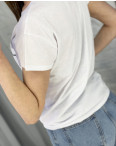 2595-10 белая футболка женская с принтом (3 ед. размеры: S.M.L): артикул 1121830