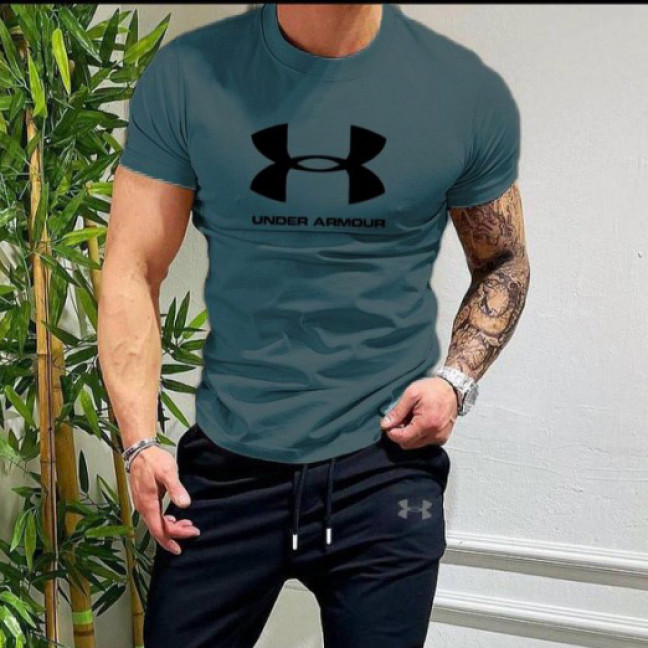 20603-75 темно-бирюзовая мужская футболка с принтом (турецкий трикотаж, 5 ед. размеры норма: M. L. XL. 2XL. 3XL)   Футболка: артикул 1144242