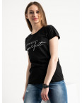 7016-1 Heyc черная футболка женская с принтом (3 ед. размеры: S.M.L): артикул 1119208