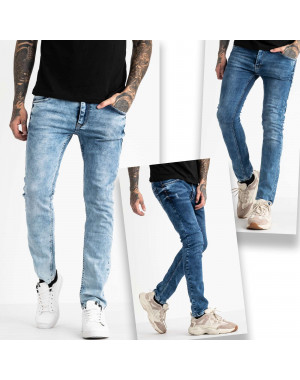6743 Destry джинсы мужские синие стрейчевые с царапками микс из 3-ех моделей (8 ед. размеры: 29.29.29.32.32.32.32.32)