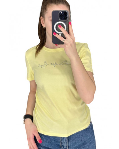 27064-78 светло-желтая женская футболка (LEVISHA, 3 ед. размеры норма: 42. 44. 46) LeVisha