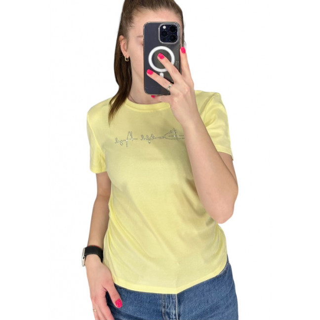 27064-78 светло-желтая женская футболка (LEVISHA, 3 ед. размеры норма: 42. 44. 46) LeVisha: артикул 1144177