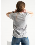 2581-52 серая футболка женская с принтом (2 ед. размеры: M.L): артикул 1120086