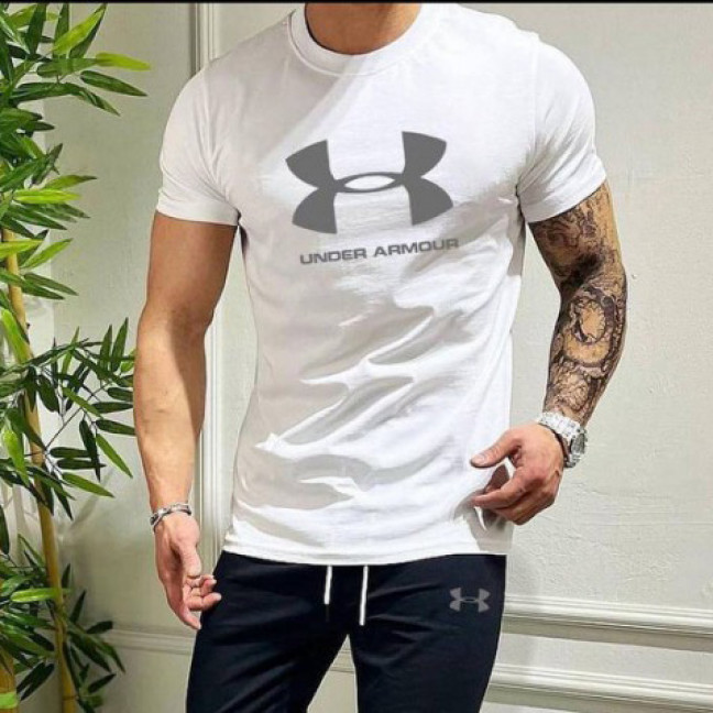 20603-10 белая мужская футболка с принтом (турецкий трикотаж, 5 ед. размеры норма: M. L. XL. 2XL. 3XL) Футболка: артикул 1144097